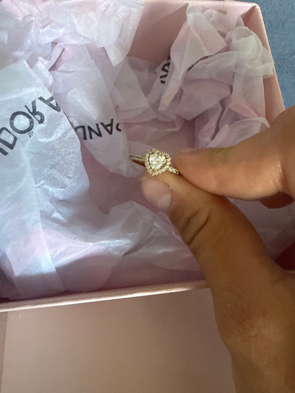 Pandora ring met hartje, inclusief doosje en tasje, Sieraden, Tassen en Uiterlijk, Ringen, Dame, Goud, Zilver, Ophalen