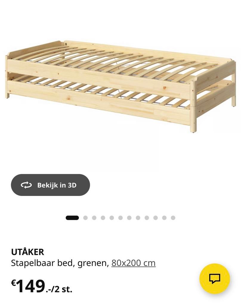 Ikea utaker bed logeerbed, Ophalen, 90 cm, Eenpersoons, Zo goed als nieuw