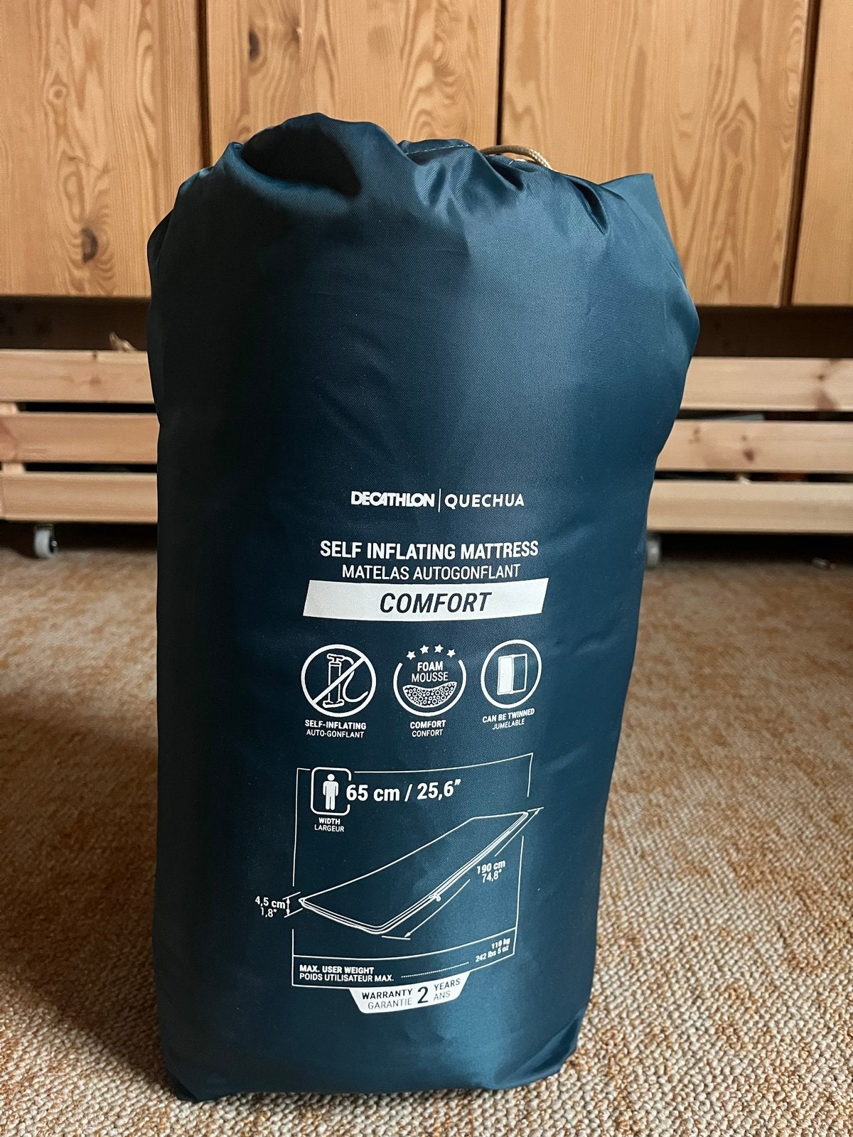 Decathlon Quechua zelfopblazend matras - 1 persoon, Caravans en Kamperen, Ophalen of Verzenden, Ingebouwde pomp, Zo goed als nieuw