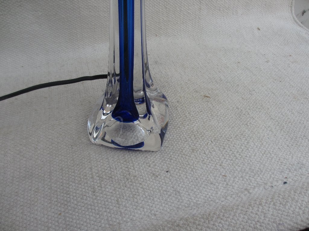 Vintage Paul Kedelv , Flygsfors tafellamp-voet, Blauw, Gebruikt, Vintage, Glas