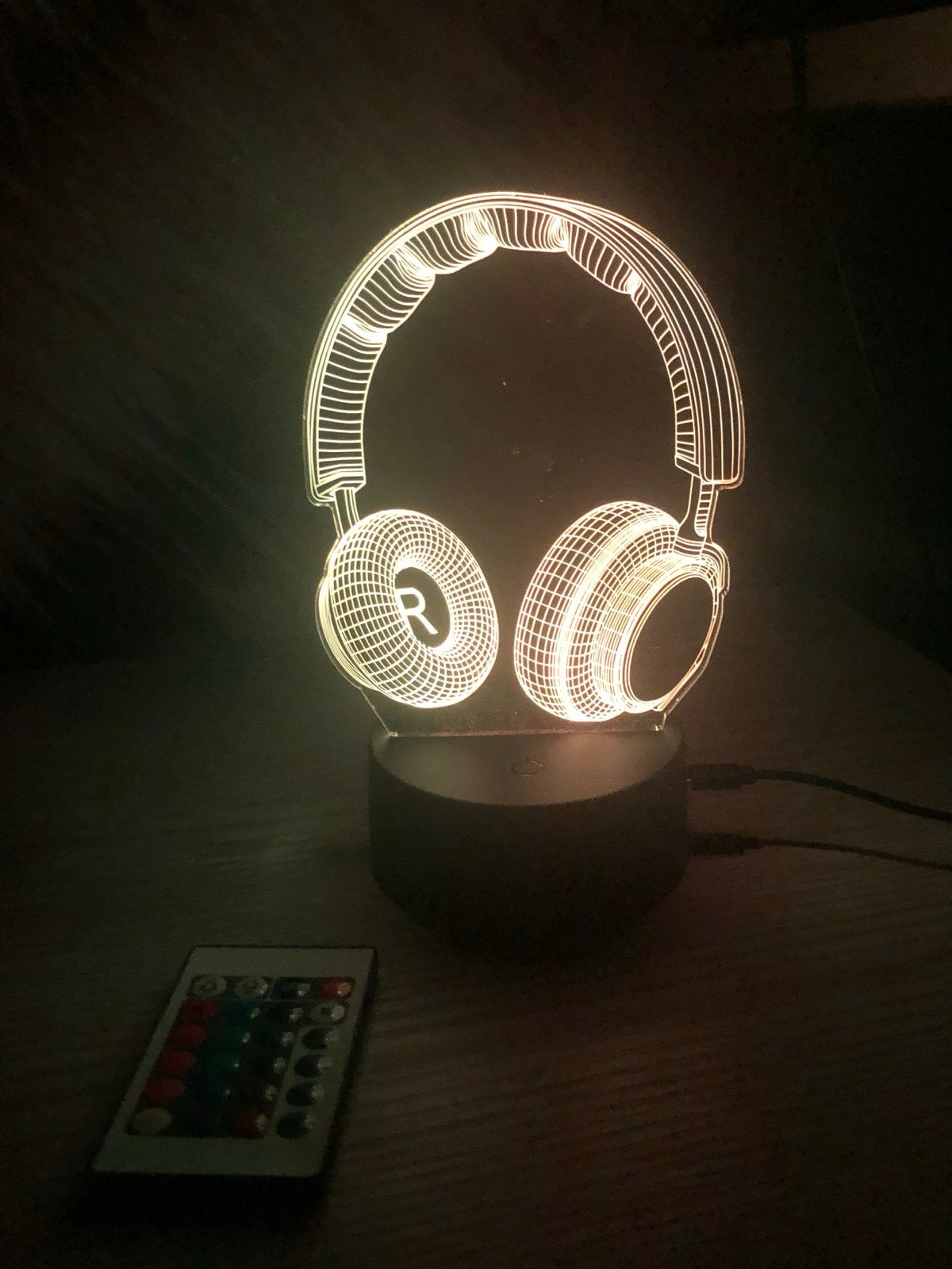 3D Hoofdtelefoon LED Lamp met Afstandsbediening, Overige merken, Kunststof, Meerkleurig, Overige fittingen