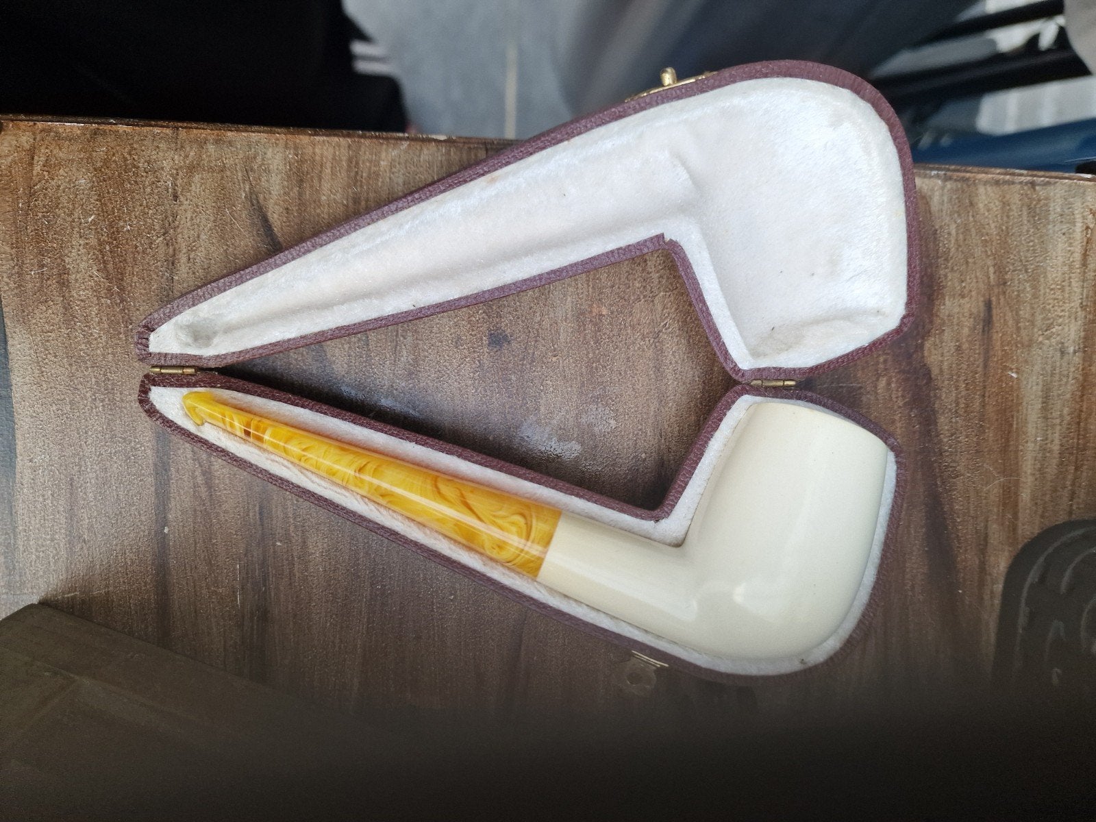 Antieke Meerschuim Pijp in Etui - Ecume Véritable, Ophalen of Verzenden