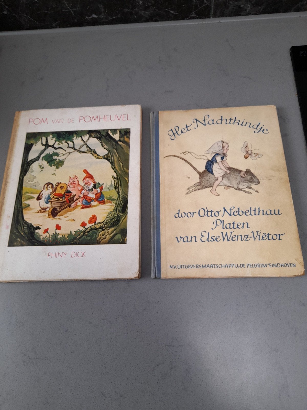 Vintage kinderboeken: Pom van de Pomheuvel & Het Nachtkindje, Ophalen of Verzenden, Phiny Dick, Otto Nebelthau, Else Wenz-Viëtor