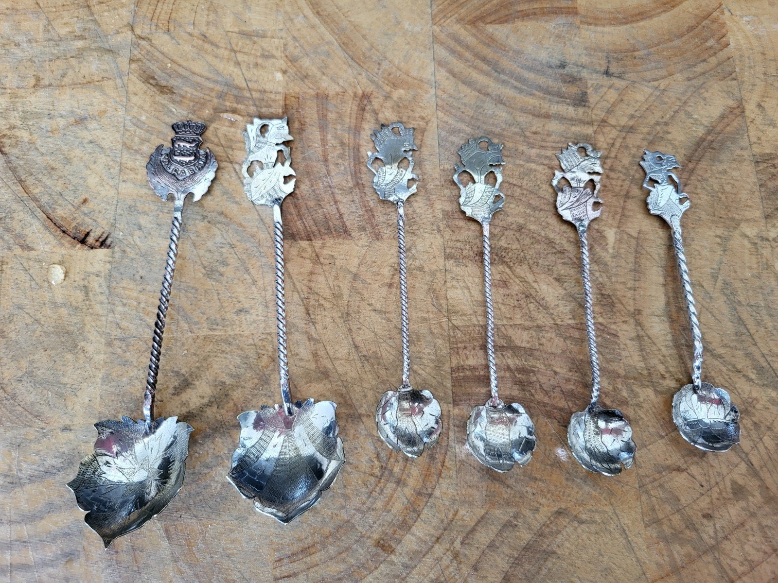 Prachtige set Djokja zilver: 4 theelepels & 2 suikerlepels, Ophalen of Verzenden