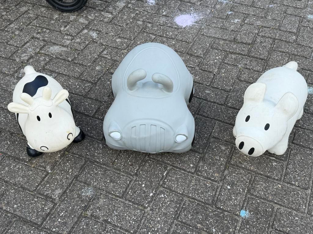 Skippy set: koe, auto en varken, Ophalen, Gebruikt, Loopvoertuig
