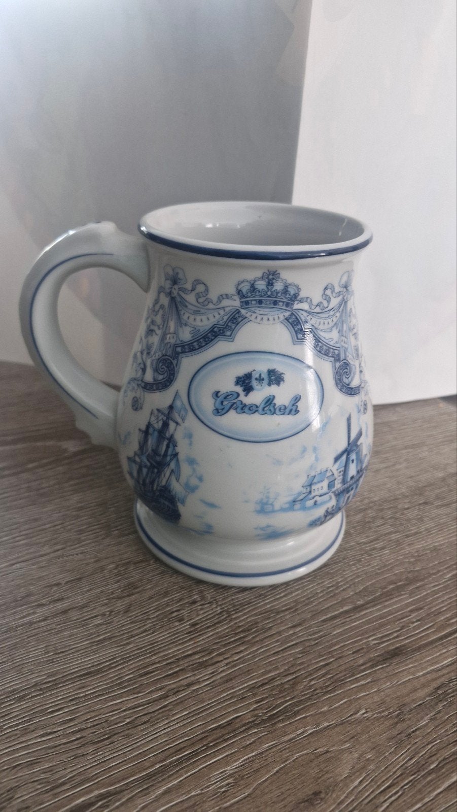 Franklin Mint Grolsch Bierpul - Delfts Blauw Stijl, Verzamelen, Ophalen of Verzenden, Zo goed als nieuw, Pul(len), Grolsch