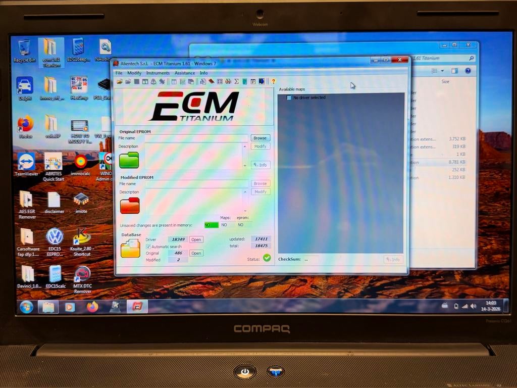 Compaq Laptop met Abrites, Delphi, ECM Titanium, Davinci, Ophalen, Gebruikt, HDD, Minder dan 4 GB