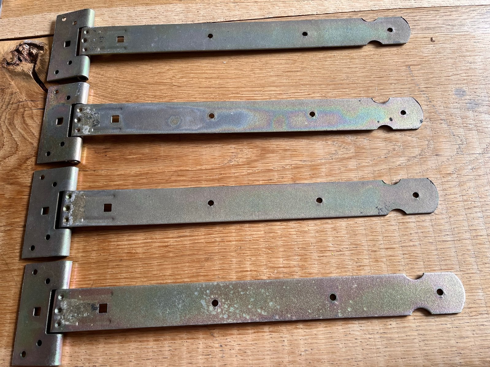 Set van 4 Verzinkte Scharnieren 350mm - Kruisheng, Doe-het-zelf en Verbouw, Hang- en Sluitwerk, Ophalen of Verzenden, Gebruikt