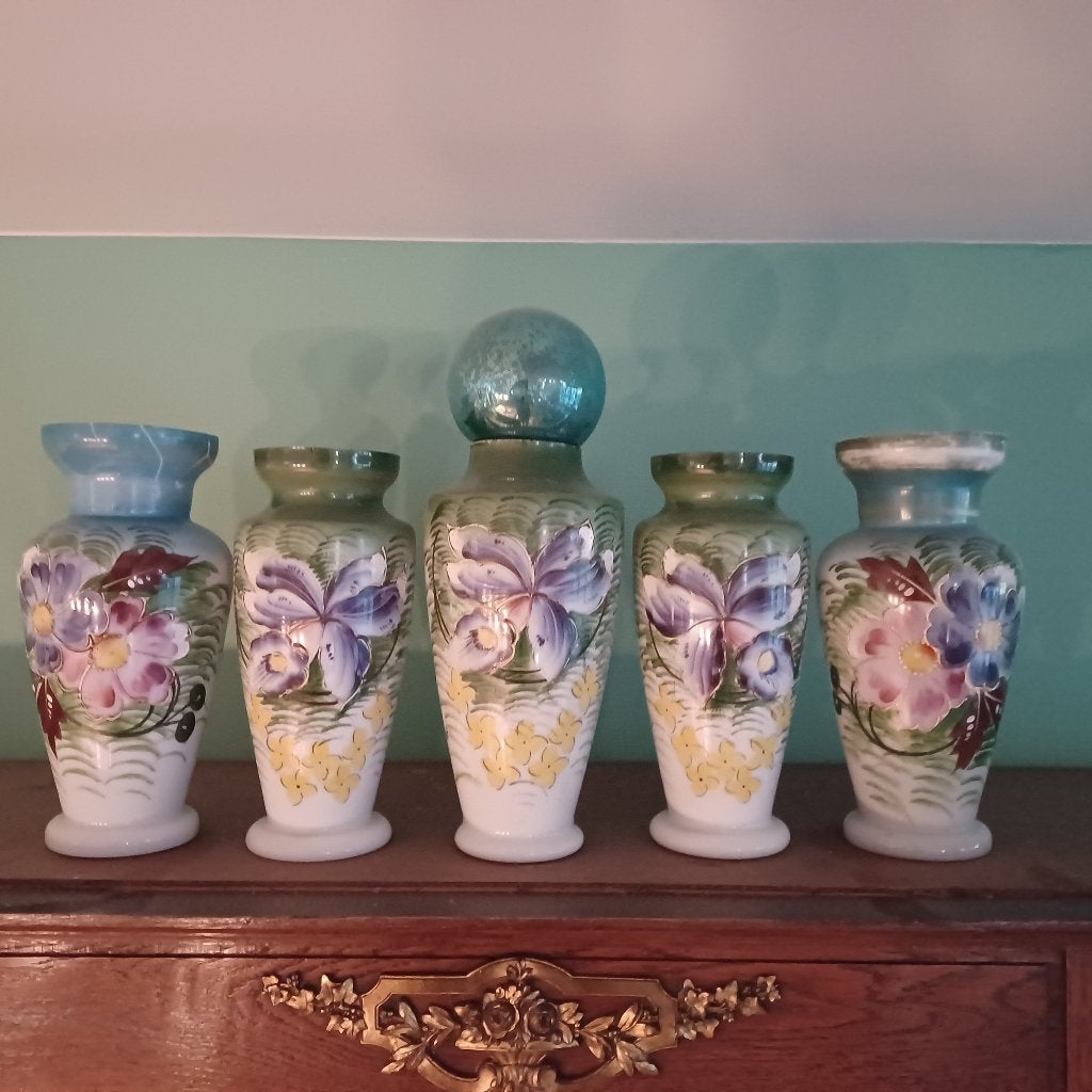 Antieke glazen vazenset, Ophalen
