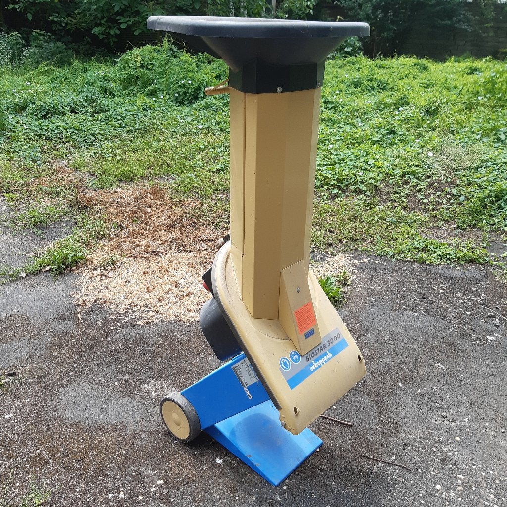 Hakselaar Scheppach Biostar op krachtstroom, 3000 W, Tuin en Terras, Hakselaars, Ophalen, Gebruikt, Scheppach, Met opvangzak