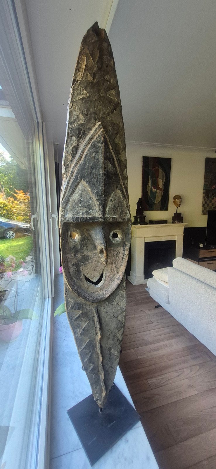 Minja Yam Cultuur figuur Papoea papua antiek beeld schild, Antiek en Kunst, Hout, Papoea-Nieuw-Guinea, Ophalen of Verzenden, Beeld