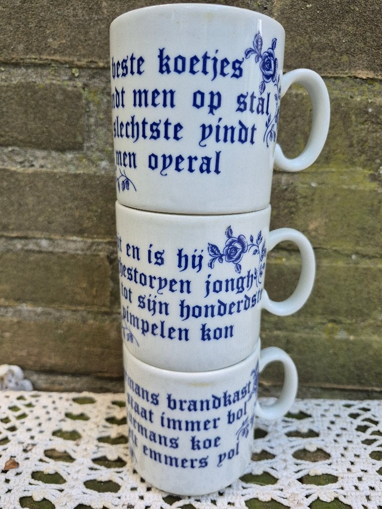 set Kronester Bavaria mokken met spreuken, Overige merken, Overige typen, Ophalen of Verzenden, Zo goed als nieuw