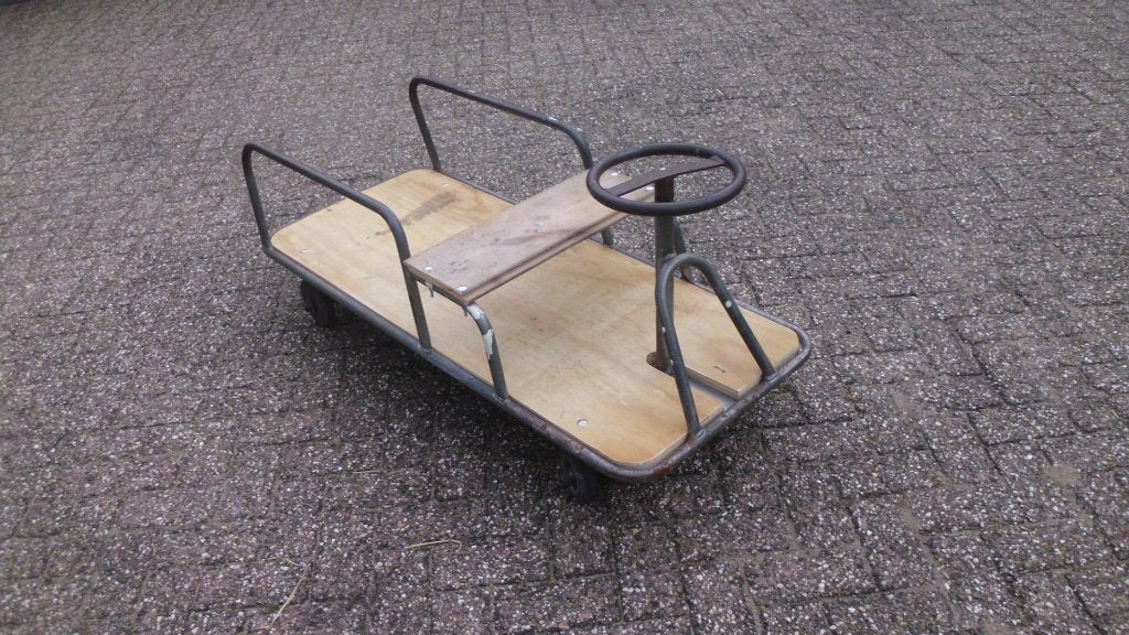Okido boeren kar  met  bodemplaat en zitje  okido bolderkar, Ophalen, Gebruikt, Loopvoertuig