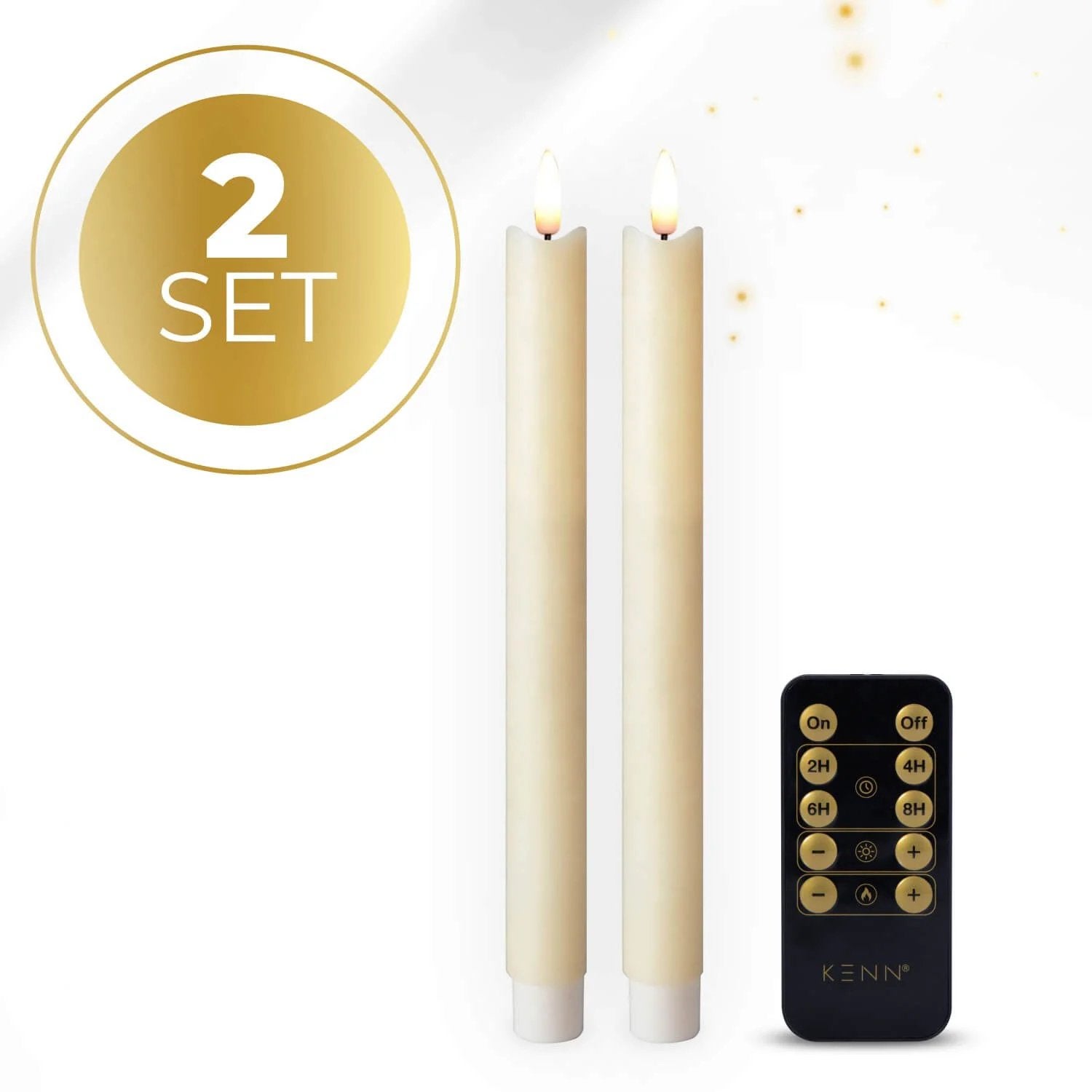 (NIEUW!) KENN LED Dinerkaarsen - Set van 2 / Ivoor, Overige merken, Ophalen of Verzenden, Crème, Kaars