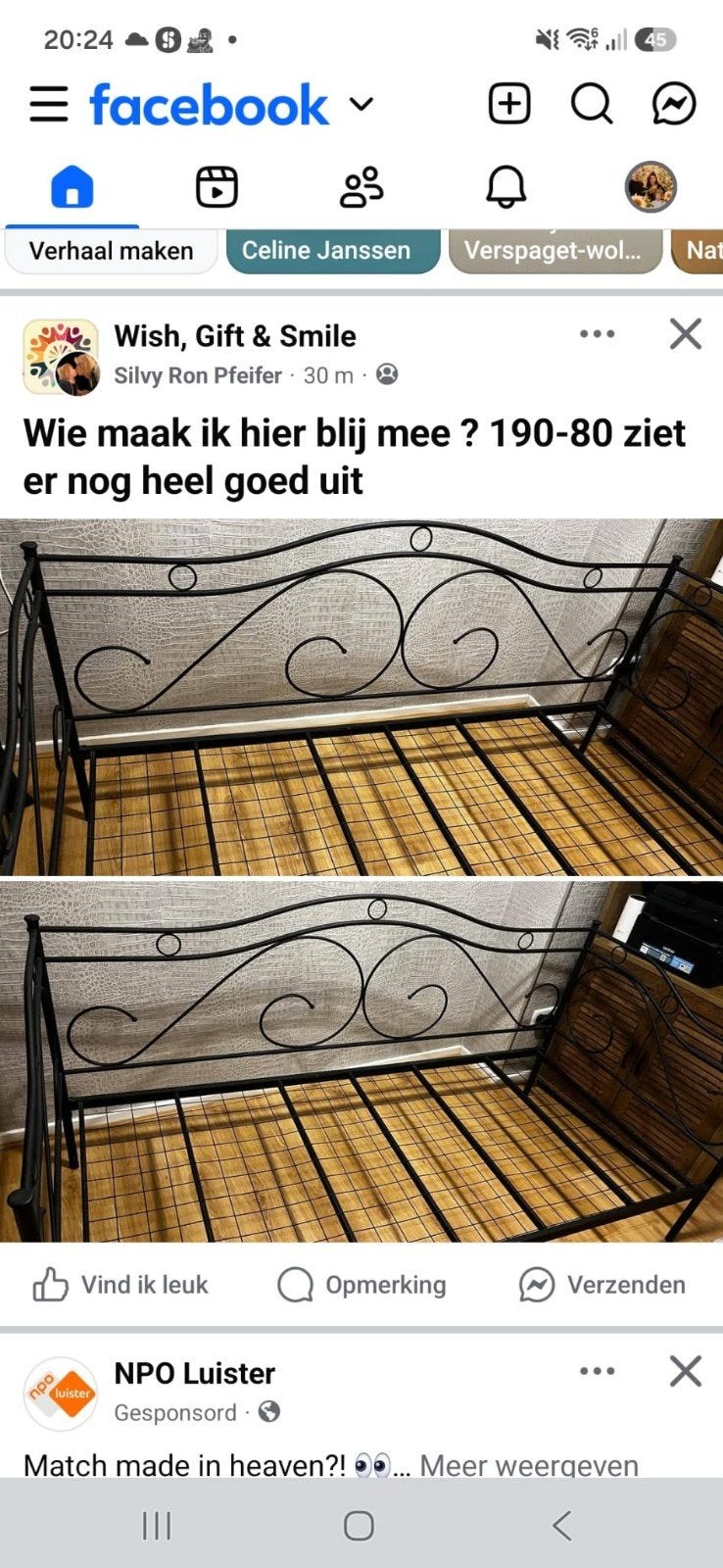 1 persoons bed gratis, Ophalen, Zo goed als nieuw