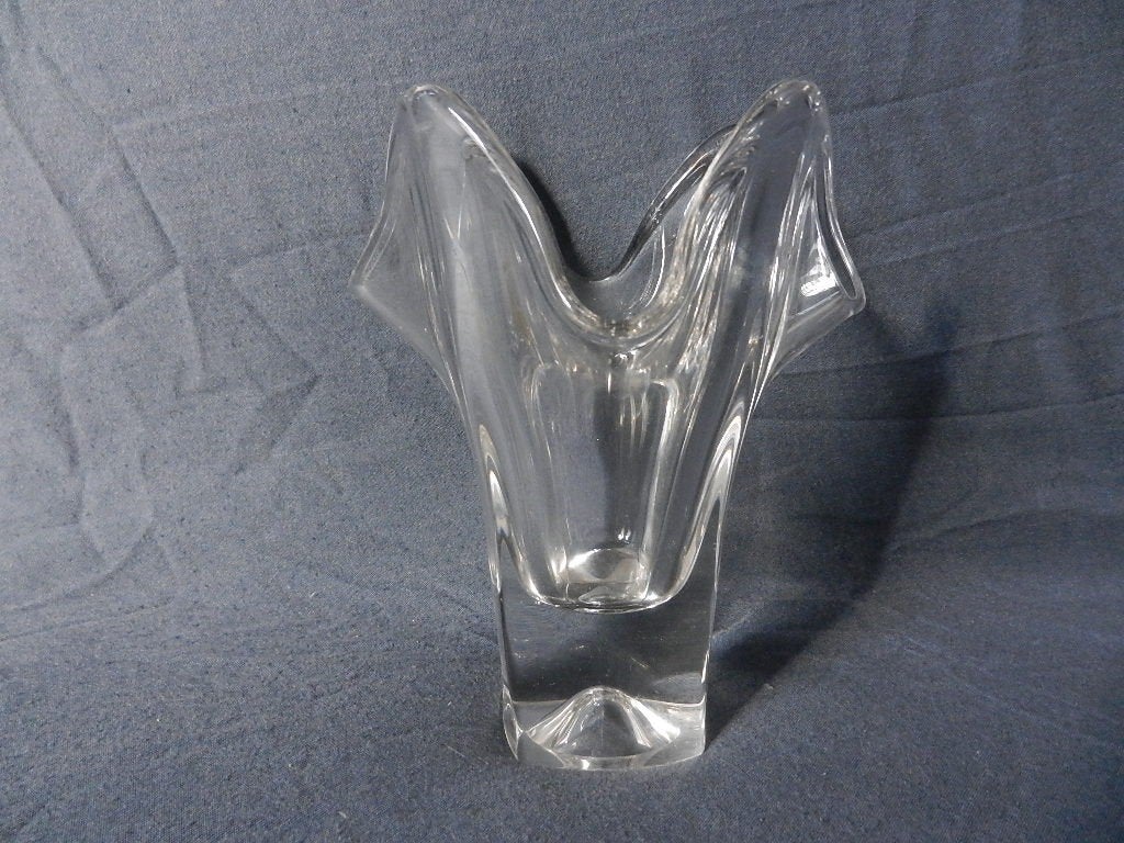 Kristallen vaas Maastricht ontwerp Max Verboeket h. 15,7 cm, Ophalen of Verzenden