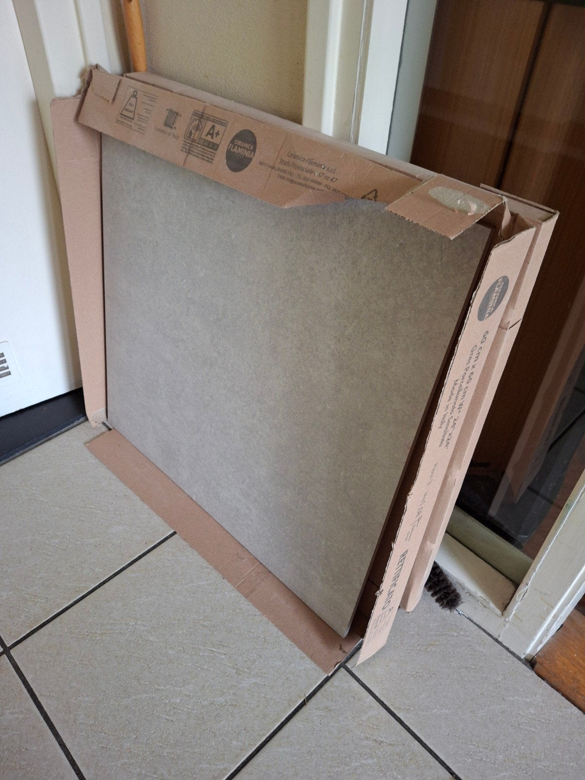 4x CTC Materia Vloertegel 60x60 Bianco Mat Geruwd, Doe-het-zelf en Verbouw, Tegels, Ophalen