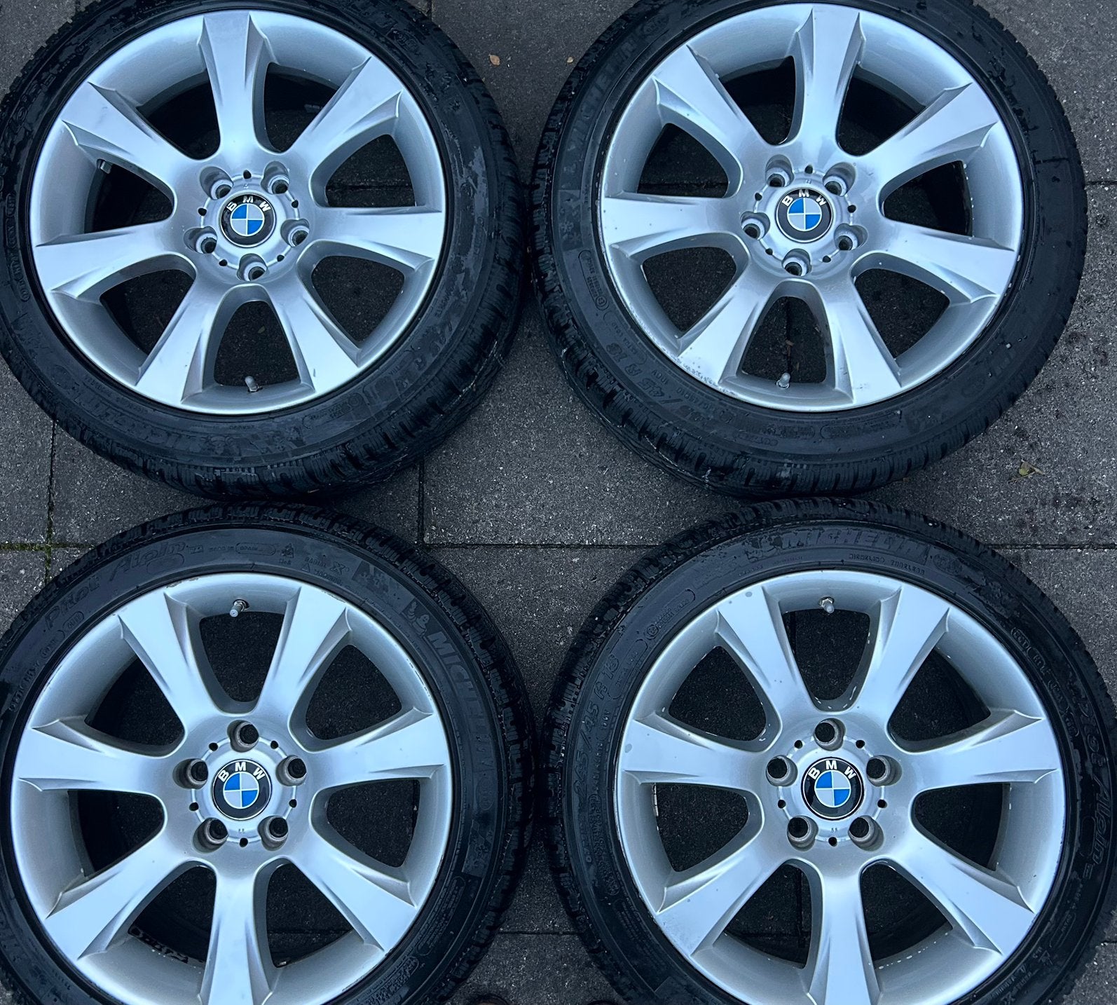 BMW 18inch velgen, style 330, Michelin Pilot Alpin, Auto-onderdelen, Ophalen, 18 inch, 245 mm, Velg(en)