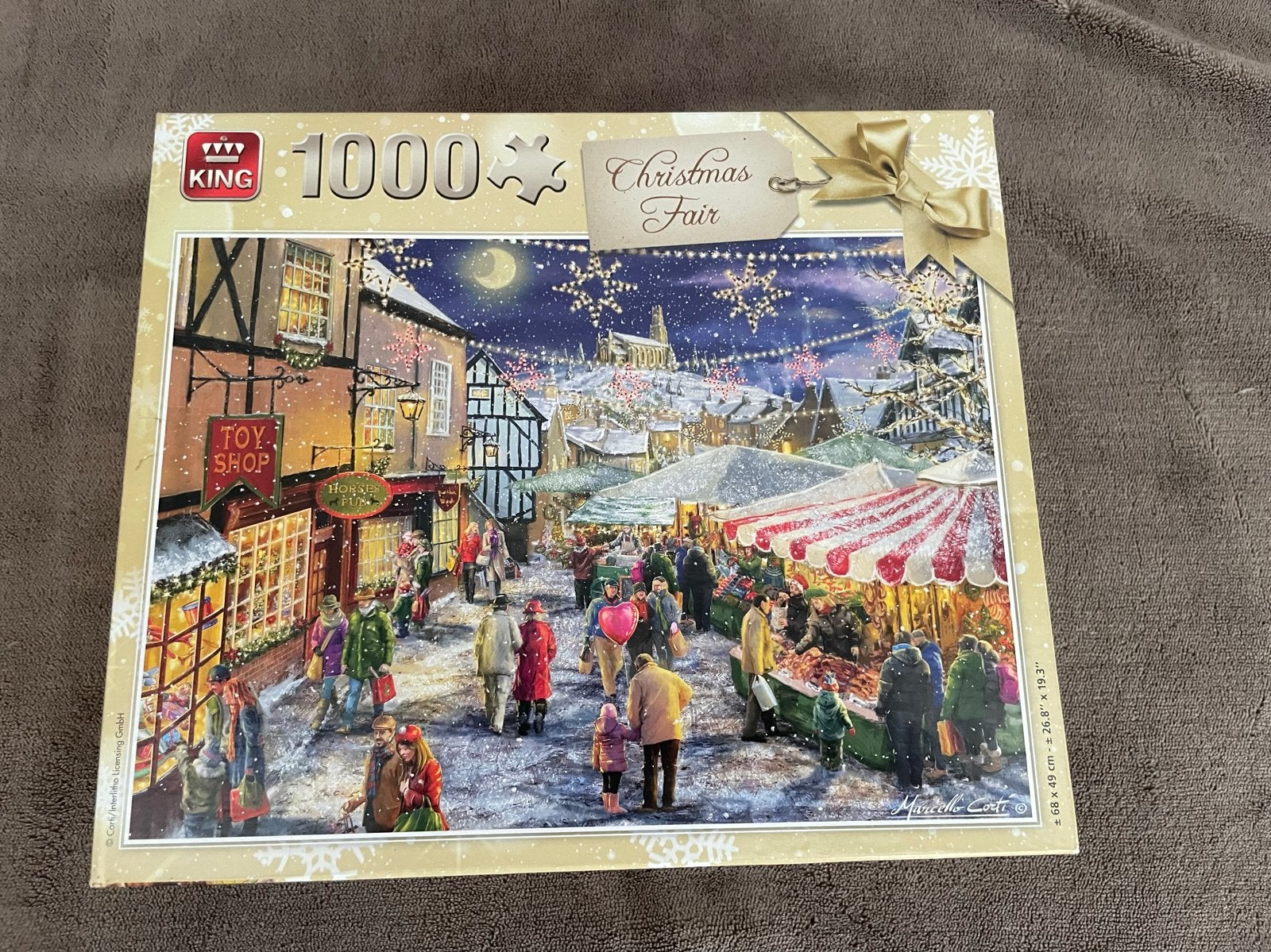 kerst King Legpuzzel Christmas Fair 1000 stukjes, Ophalen of Verzenden, 500 t/m 1500 stukjes, Zo goed als nieuw, Legpuzzel