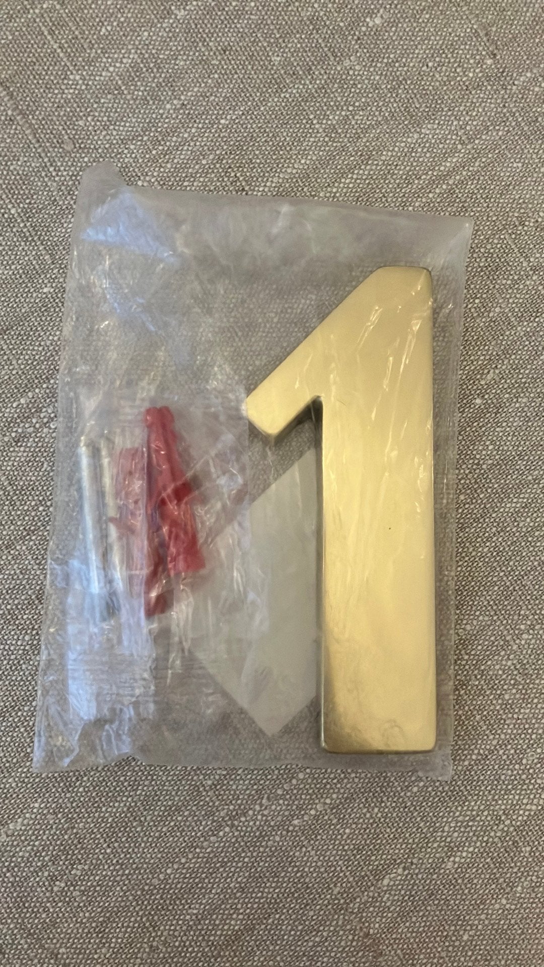 Intersteel huisnummer 1 - Messing gelakt, Ophalen of Verzenden, Nieuw, Koper of Messing, Overige typen