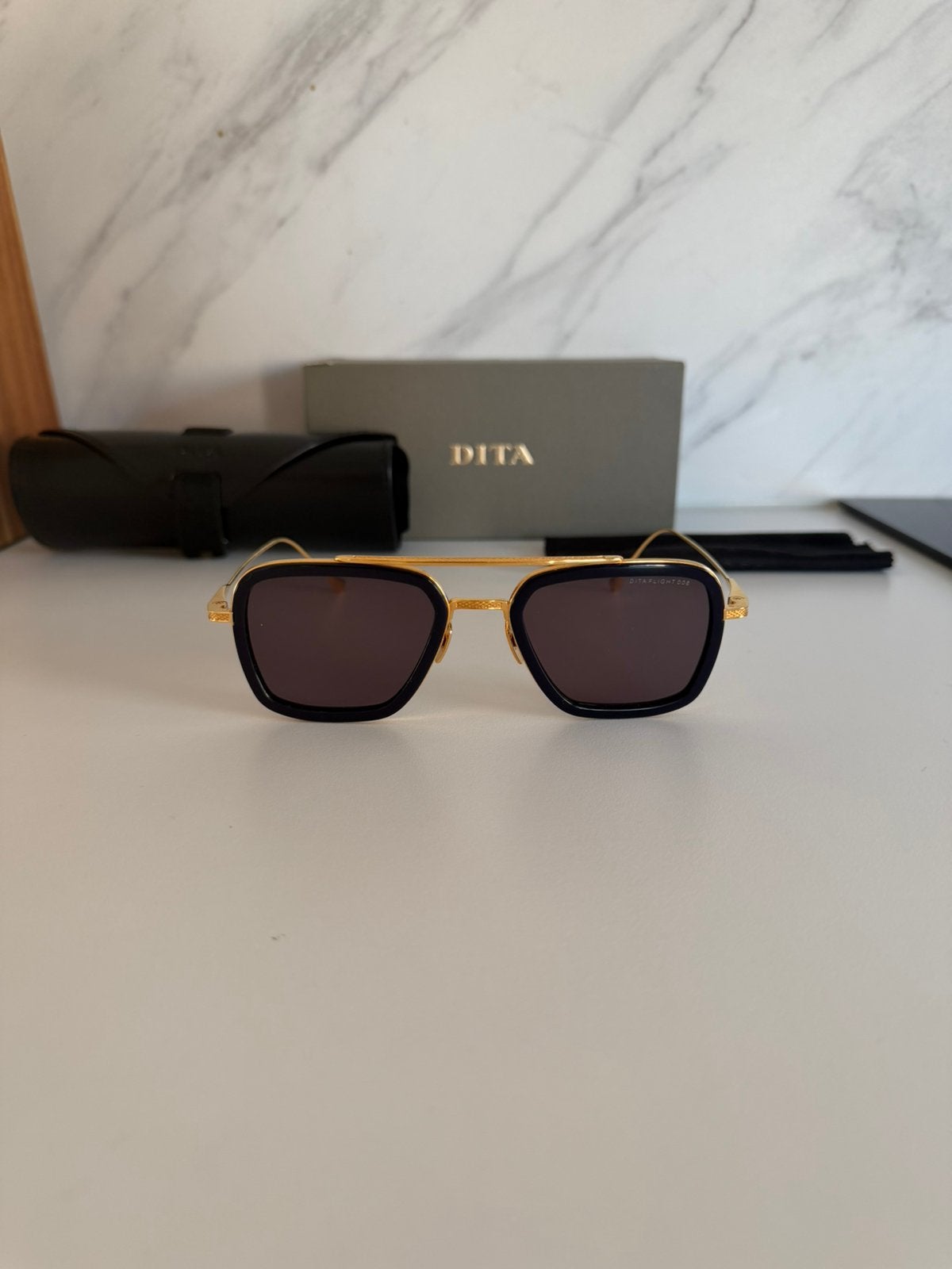 Originele Dita Flight 006, Sieraden, Tassen en Uiterlijk, Zonnebrillen en Brillen | Heren, Zonnebril, Blauw, Zo goed als nieuw