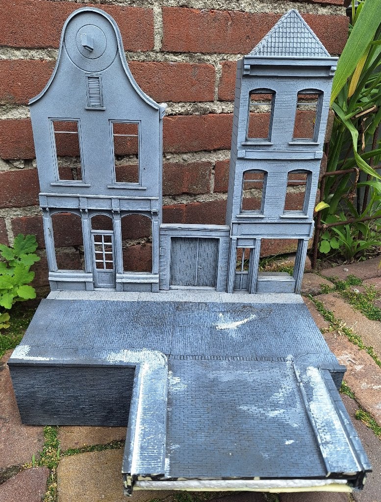 Dioramabase - Grachtenpandjes - straat - brug - resin 1/35, Hobby en Vrije tijd, Modelbouw | Figuren en Diorama's, Verzenden, Gebruikt