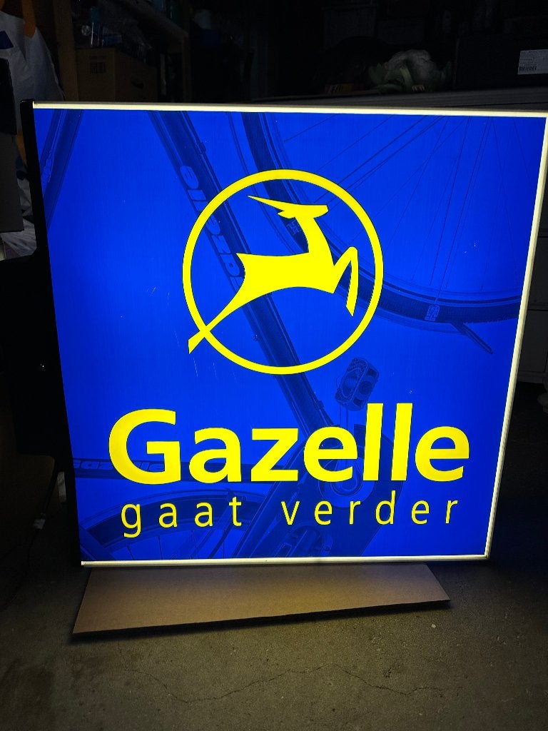 Fraaie oude GAZELLE fietsen lichtbak. Origineel., Verzamelen, Ophalen, Gebruikt, Lichtbak of (neon) lamp