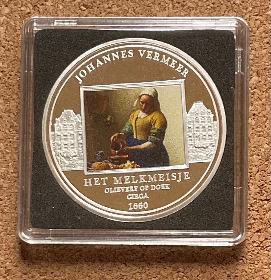 Penning Rijksmuseum - Johannes Vermeer - Het Melkmeisje., Postzegels en Munten, Ophalen of Verzenden, Overige materialen, Nederland