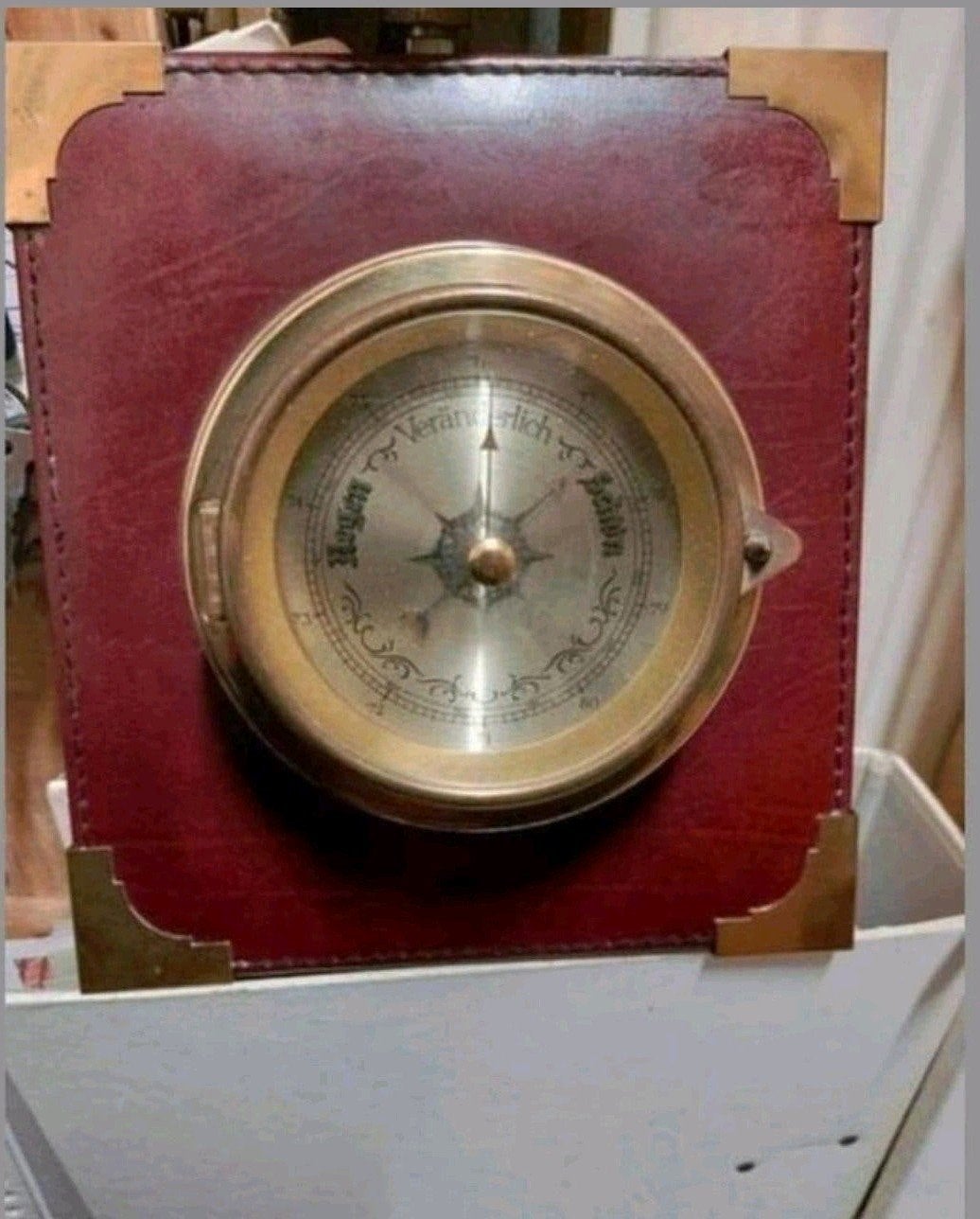 Vintage retro boot barometer 1977
Leuke sjieke messing bijna, Ophalen of Verzenden