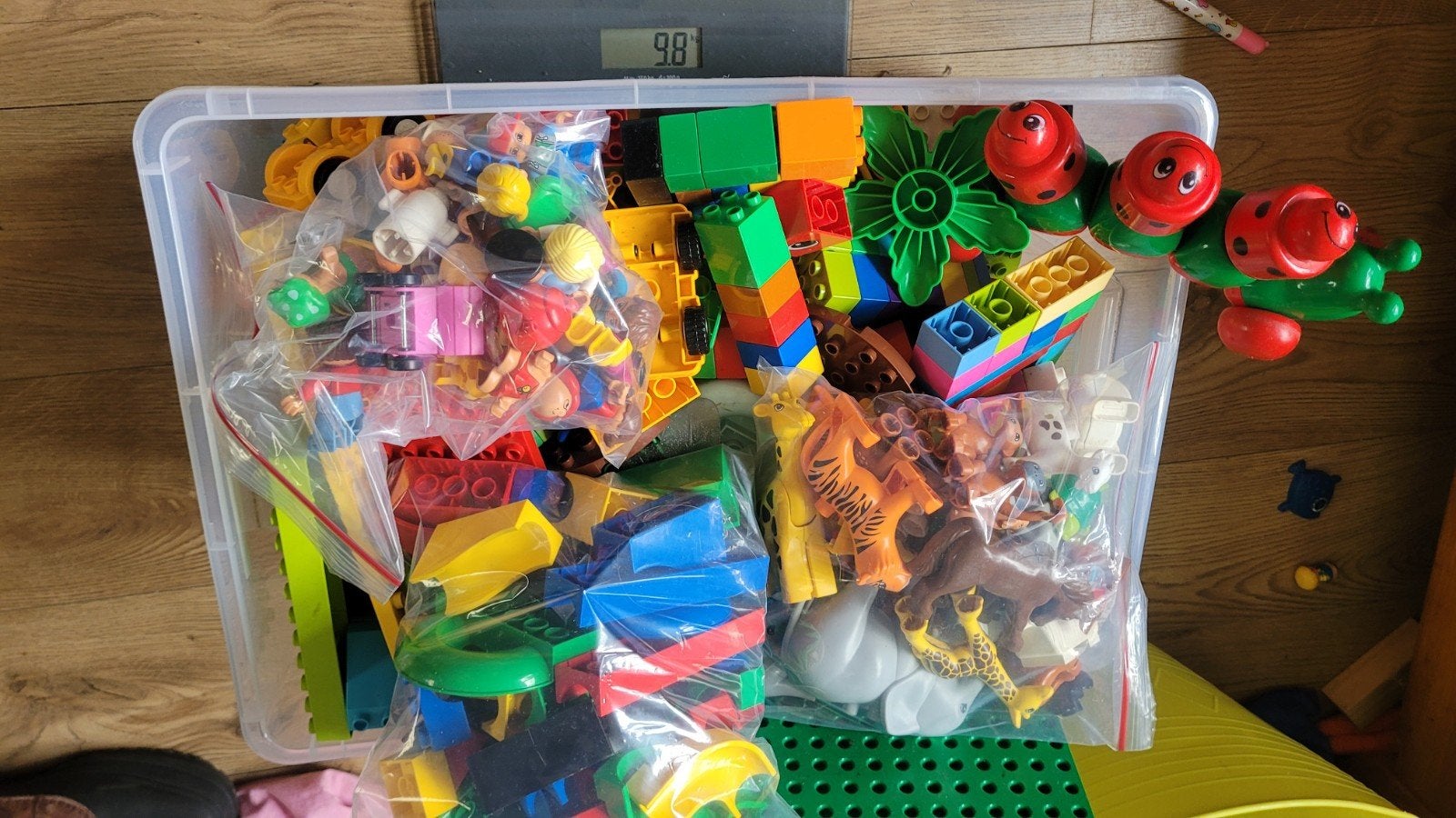 9.5 kg Lego Duplo en Hubelino Knikkerbaan -figuren en dieren, Ophalen, Gebruikt, Inclusief extra onderdelen, Duplo