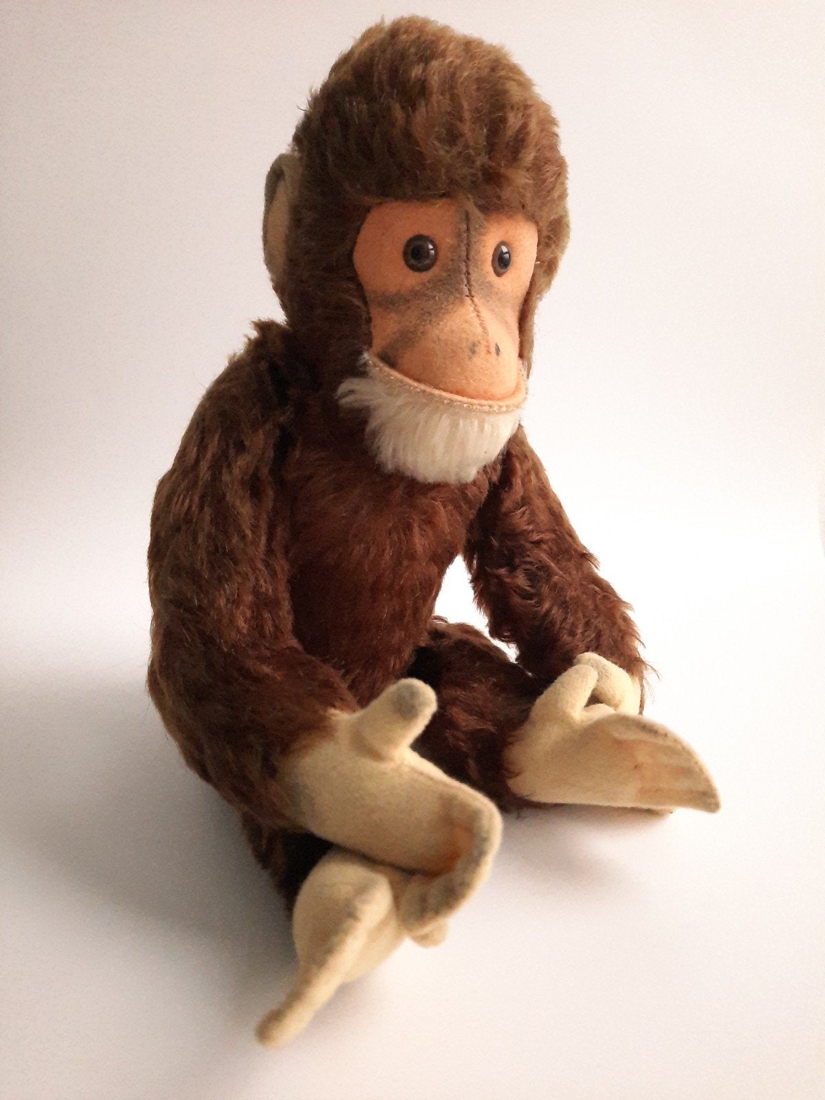 Hermann Teddy aap - Vintage knuffel, Gebruikt, Overige merken, Ophalen of Verzenden, Bruin