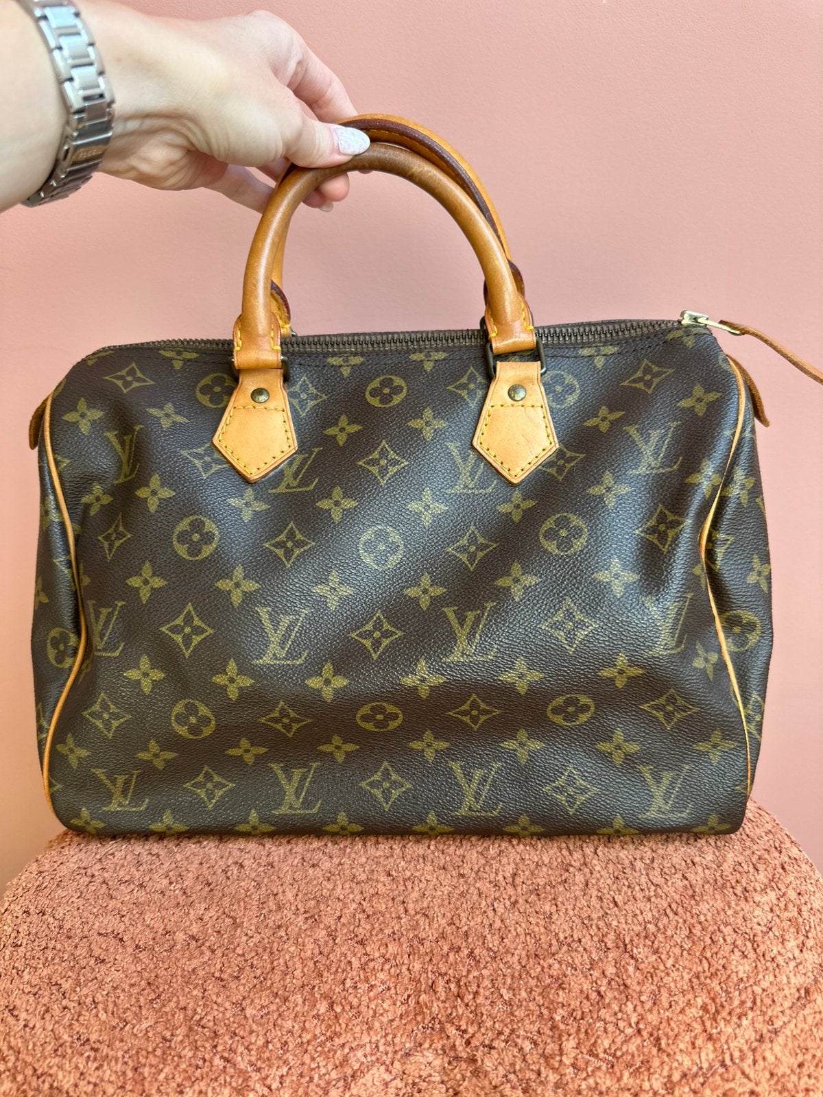 Louis Vuitton Speedy 30, Sieraden, Tassen en Uiterlijk, Tassen | Damestassen, Verzenden, Zo goed als nieuw, Bruin, Handtas