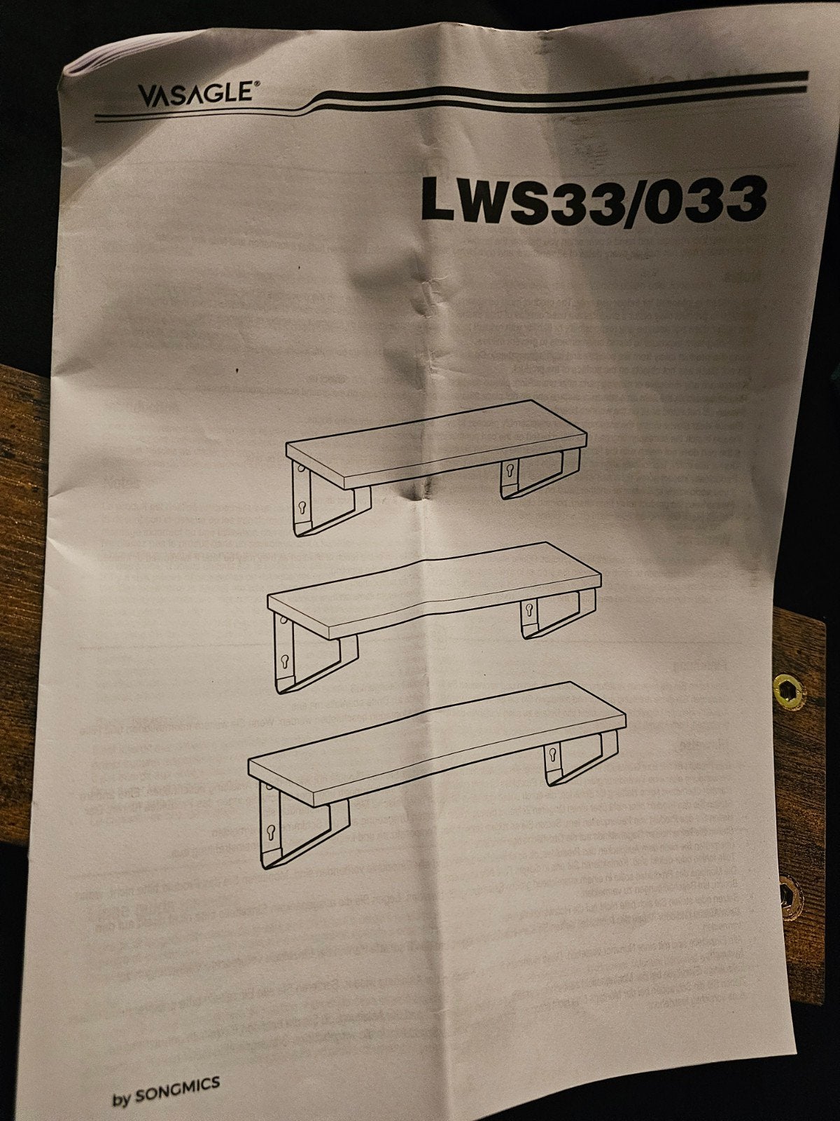 Wandplanken set van 3 - Vasagle LWS33/033, Ophalen, Nieuw