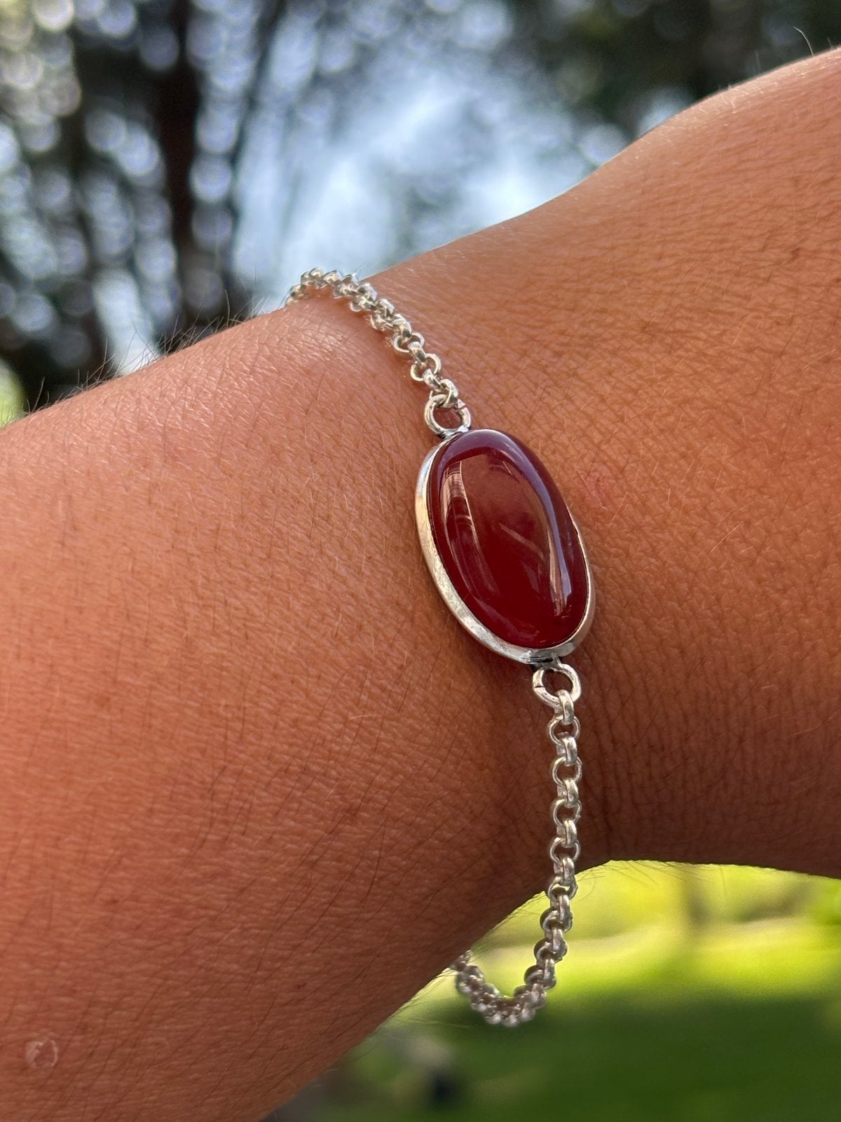 Handgemaakte Carneool Edelsteenarmband, Nieuw, Ophalen of Verzenden, Met edelsteen, Rood
