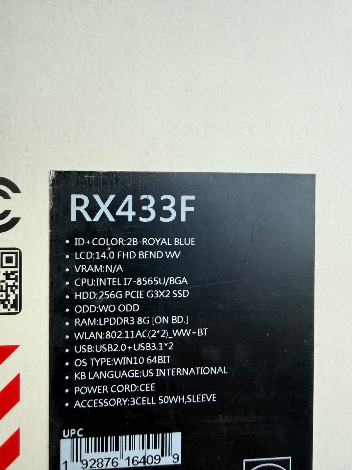 ASUS RX433FA-A5146T, Computers en Software, Ophalen, 8 GB, ASUS, Minder dan 2 Ghz