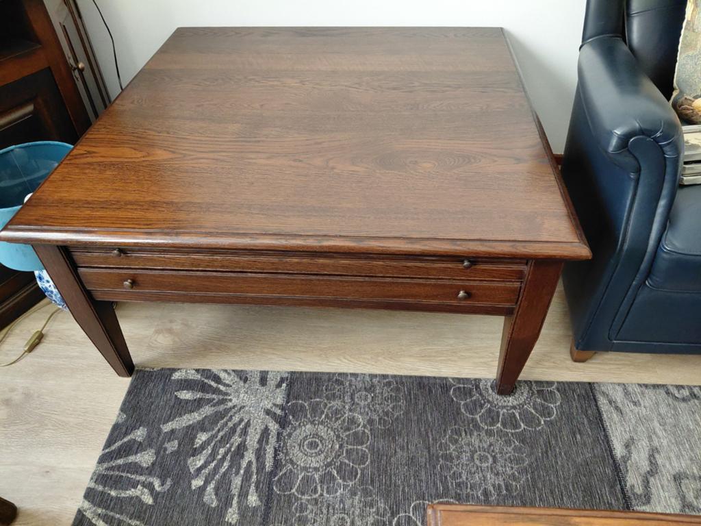 Vierkante Salontafel 1x1 meter met Lades, Ophalen of Verzenden