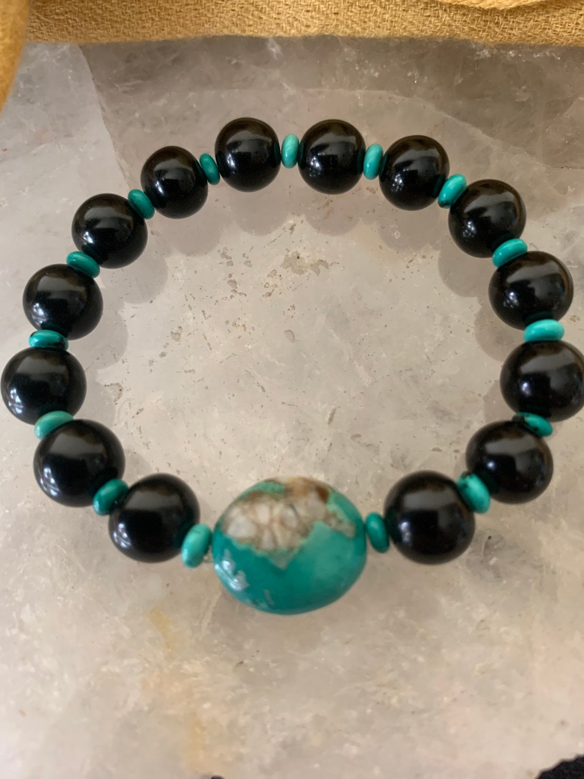 Git jet turkoois aura straling healing magie uniek, Met bedels of kralen, Blauw, Magnolia11, Nieuw