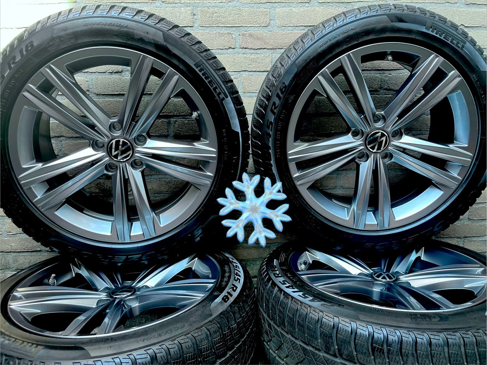 18” 0rig VW Passat Arteon Pirelli winterset TPMS 2x7/2x5, Auto-onderdelen, Banden en Velgen, 18 inch, Banden en Velgen, Gebruikt