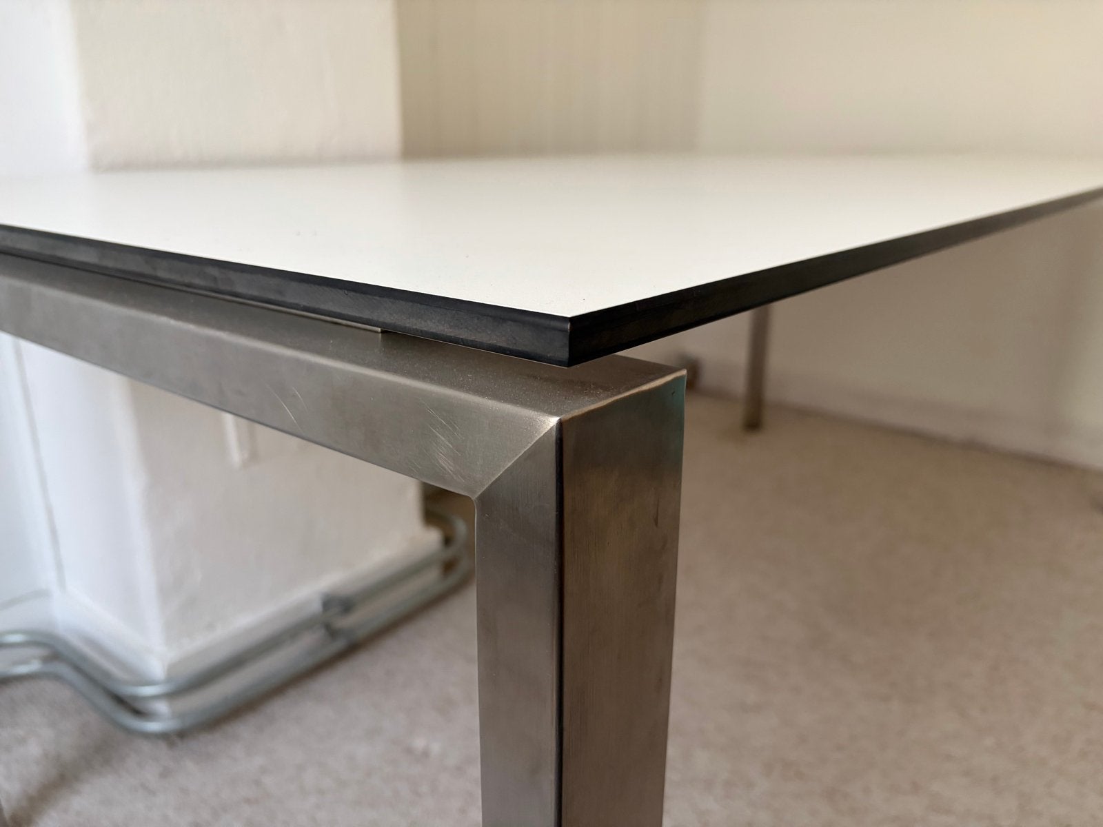 Stevige designtafel 200x90 cm, Ophalen, Gebruikt, 50 tot 100 cm, Vijf personen of meer