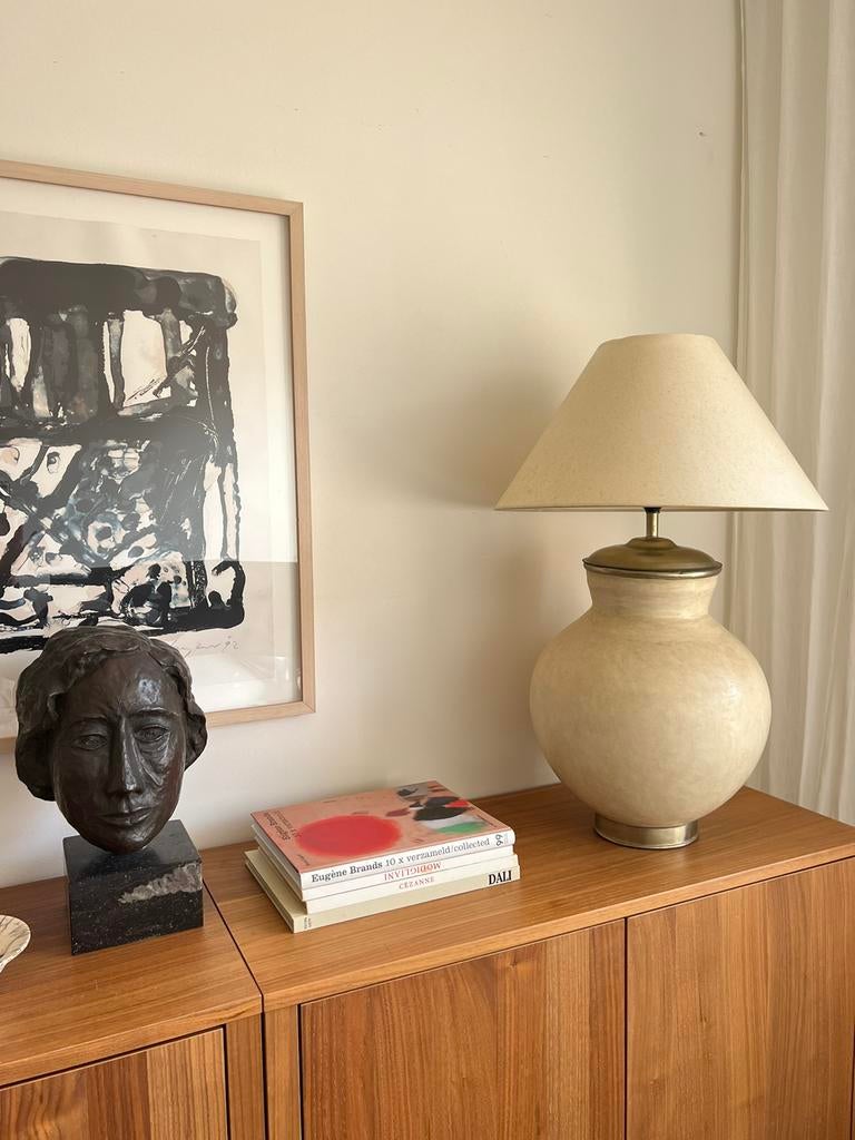 Grote vintage aardewerk bollamp kruiklamp, Ophalen, Minder dan 50 cm
