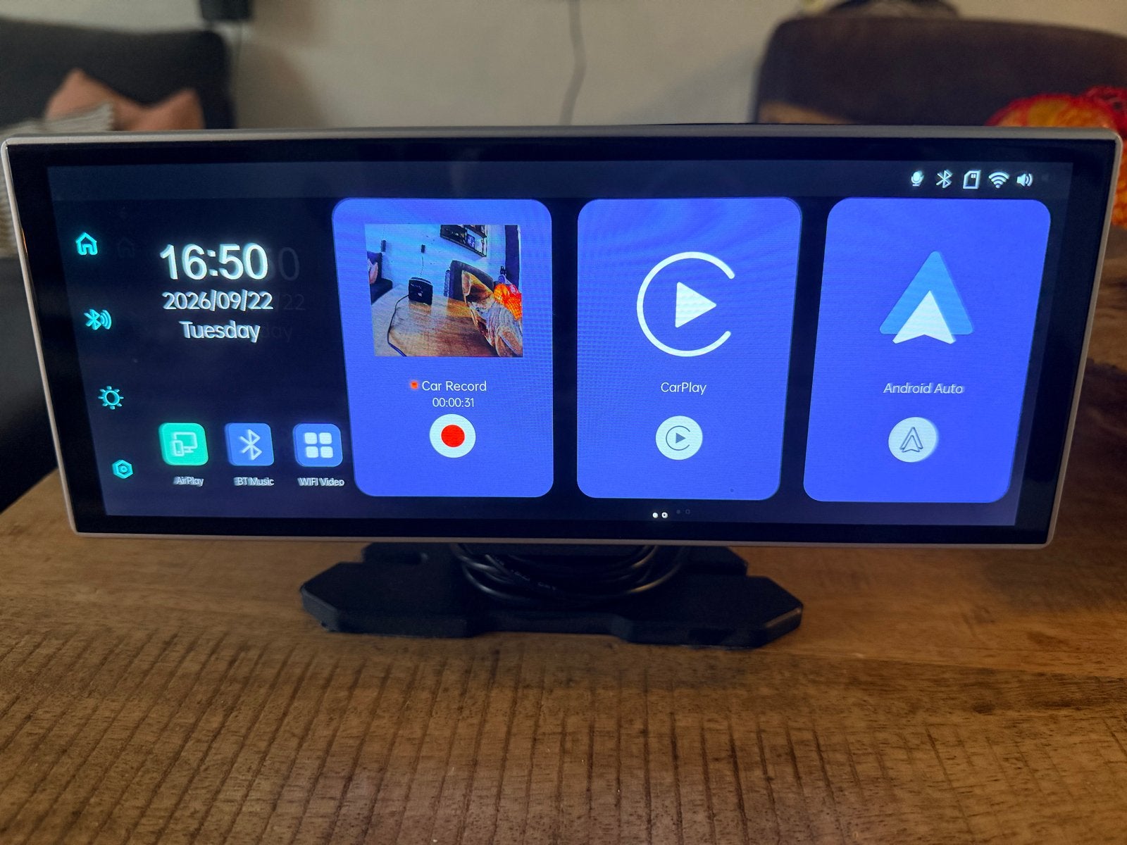 Draagbaar CarPlay/Android Auto Scherm met Dashcam, Auto diversen, Ophalen, Zo goed als nieuw