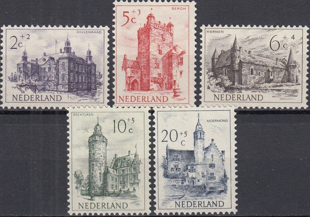 Nederland- 4.02.1- 1951- Zomerzegels- Kastelen- NVPH-568-572, Ophalen of Verzenden, Na 1940, Postfris