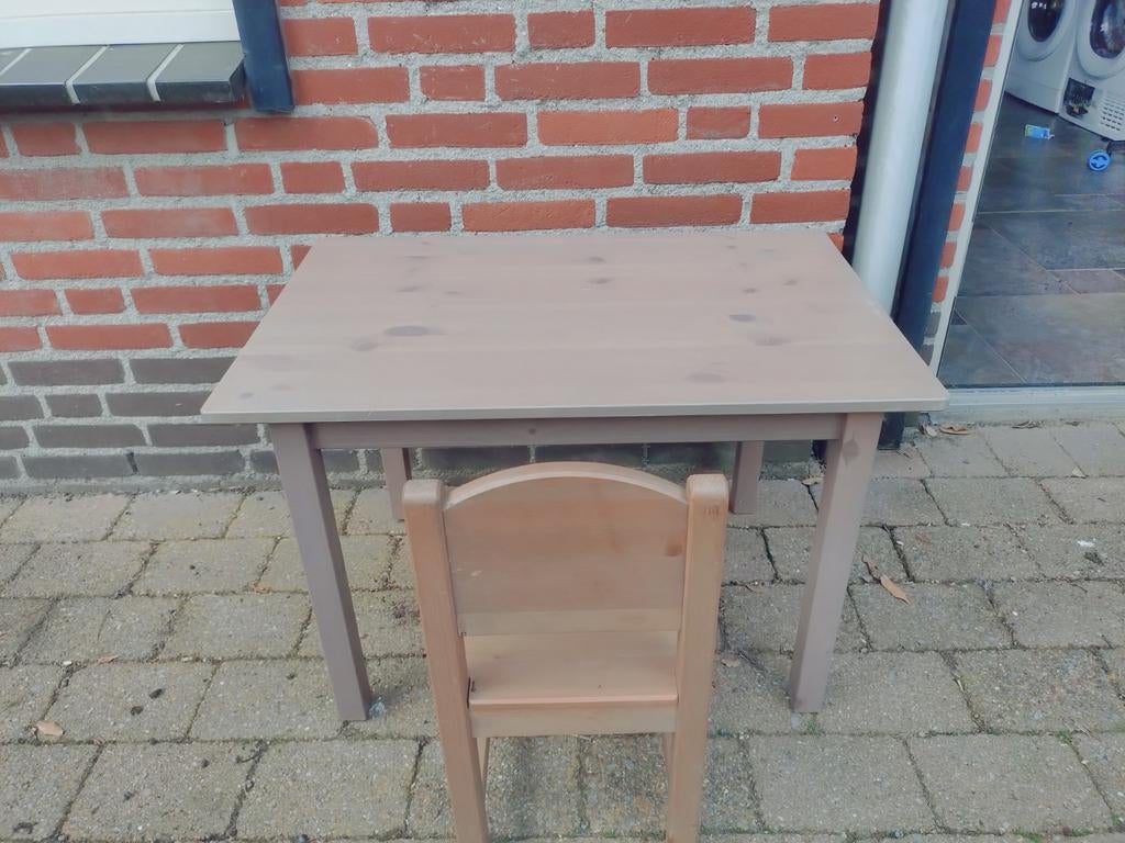 Houten tafel met stoel voor kinderen, Kinderen en Baby's, Kinderkamer | Tafels en Stoelen, Ophalen, Gebruikt, Tafel(s) en Stoel(en)
