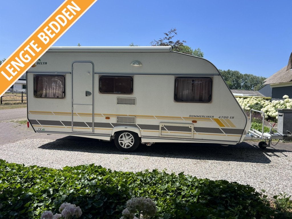 Delta Summerliner 4700 EB *Mover*Luifel*Voortent*, Caravans en Kamperen, Caravans, Standaardzit, Bedrijf, Schokbreker, Overige typen