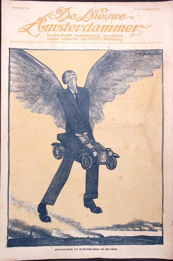 Henry Ford en de auto industrie op spotprent, Ophalen