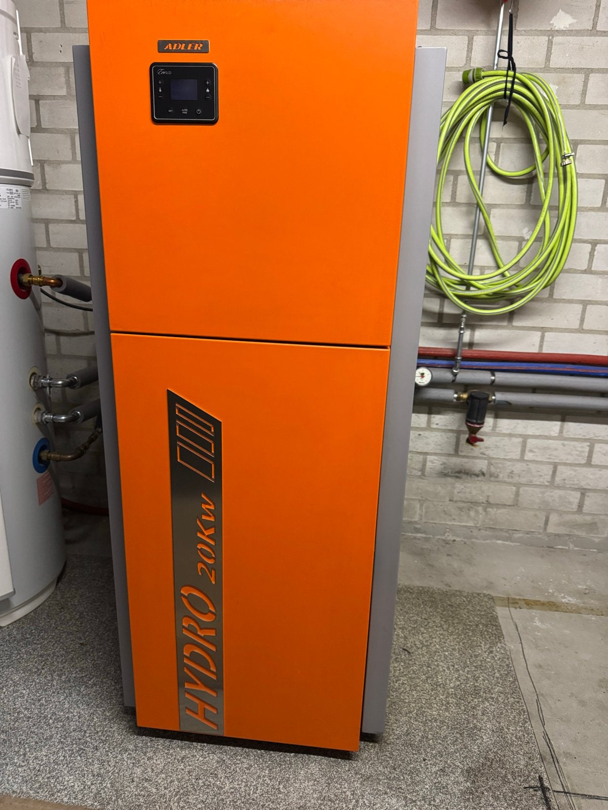 Adler Esperia Hydro 20kW pelletketel met Atlantic boiler, Doe-het-zelf en Verbouw, Ophalen, Gebruikt, Hoog rendement (Hr), Cv-ketel of Combi-ketel