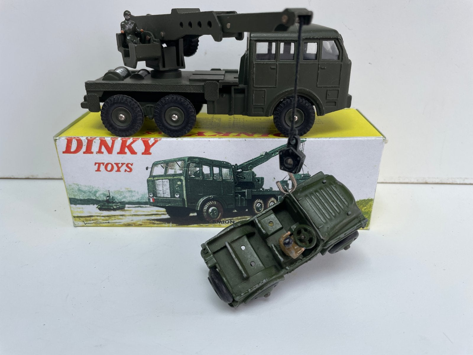Dinky Toys 826 Berliet Kraanwagen met Jeep, Ophalen of Verzenden