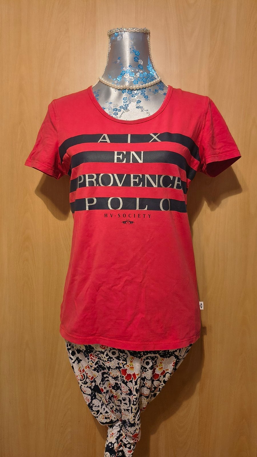 HV Polo Society T-shirt Aix en Provence Rood Maat M, Kleding | Dames, Maat 38/40 (M), Ophalen of Verzenden, Korte mouw, HV Polo Society
