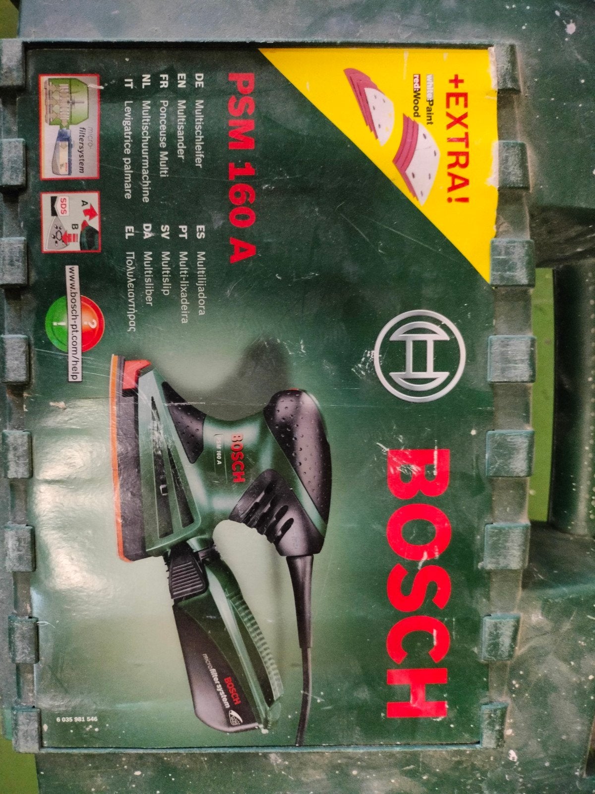 Bosch PSM 160 A Multischuurmachine met Koffer, Ophalen of Verzenden, Gebruikt, Minder dan 600 watt, Overige typen