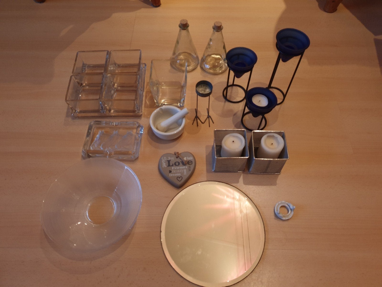 Diverse decoratie: glas, metaal, steen en meer, Huis en Inrichting, Ophalen, Gebruikt, Blauw, Overige stijlen